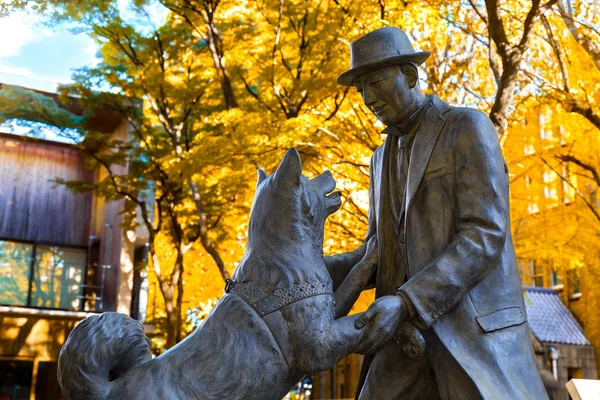 Hachiko Dr Hidesaburo Ueno heykeli ile 