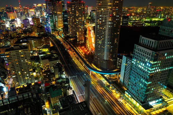 Vista de la ciudad de Tokio por la noche —  Fotos de Stock