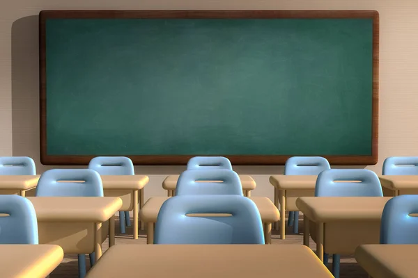 3D rendering of an Empty Class Room View from the Front Side