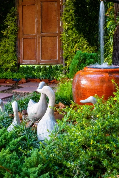 Hermoso Paisaje Jardín Con Plantas Árboles — Foto de Stock