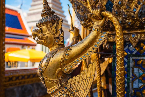 Wat Phra Kaew Posvátný Chrám Součástí Thajského Velkolepého Paláce Chrámu — Stock fotografie