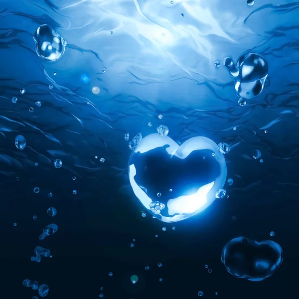 Рендеринг Сердечного Пузыря Морем — стоковое фото
