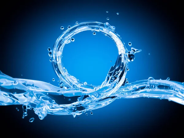 澄んだ液体の水の流れの3Dレンダリング — ストック写真