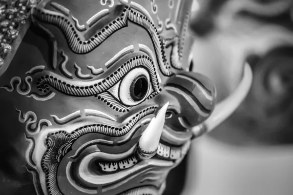 Hua Khon (Mascara Tradicional Tailandesa) Utilizado en Khon - Danza tradicional tailandesa de la Saga Epec Ramayana — Foto de Stock