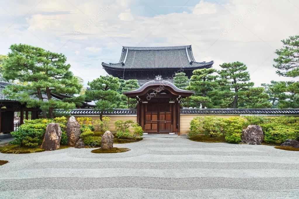 Zen Garden at Kennin-ji Temple in Kyoto Japan