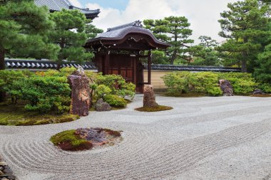 Zen Bahçesi Kyoto Japonya'da Kennin-ji Tapınağı'nda