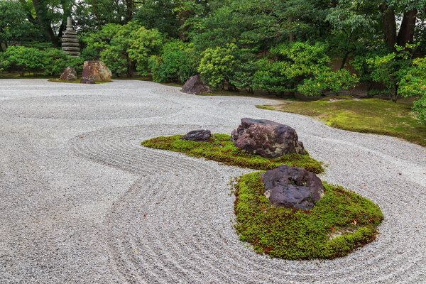 Zen Garden at Kennin-ji Temple in Kyoto Japan