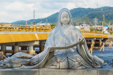 Murasaki Shikibu statue in Kyoto, Japan clipart
