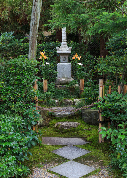 Minamoto no Yorimasa's Grave at Byodo-in Temple in Kyoto, Japan