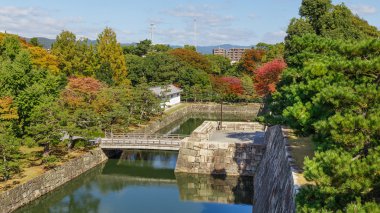 Moat and Bridge at Nijo Castle in Kyoto, Japan