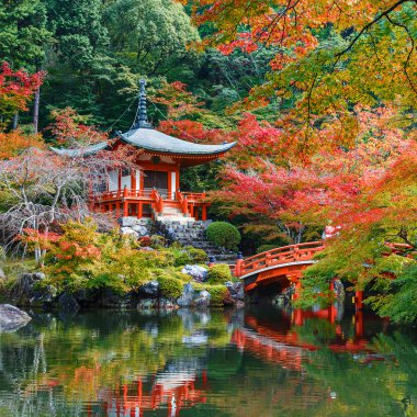 Sonbahar Kyoto Daigoji Tapınağı'nda