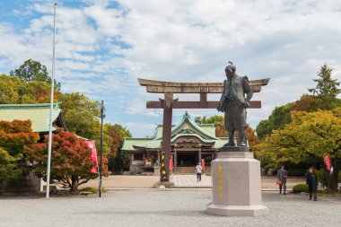 Osaka 'daki Hokoku tapınağındaki Toyotomi Hideyoshi Heykeli
