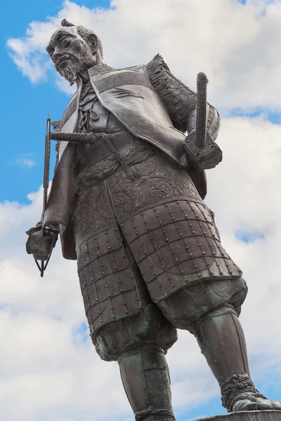 Statua Toyotomi Hideyoshi al santuario Hokoku di Osaka — Foto Stock