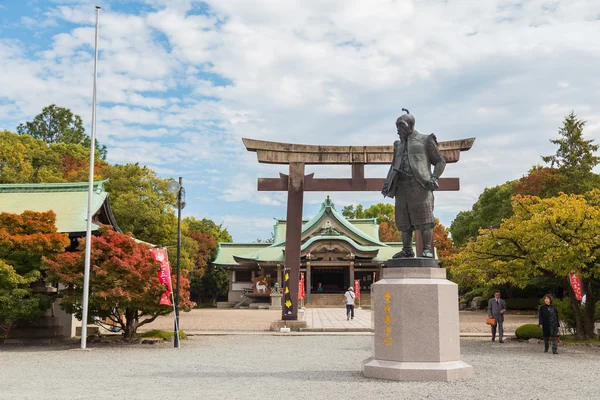 Toyotomi Hideyoshi Statue at Hokoku shrine in Osaka — Stock Photo, Image