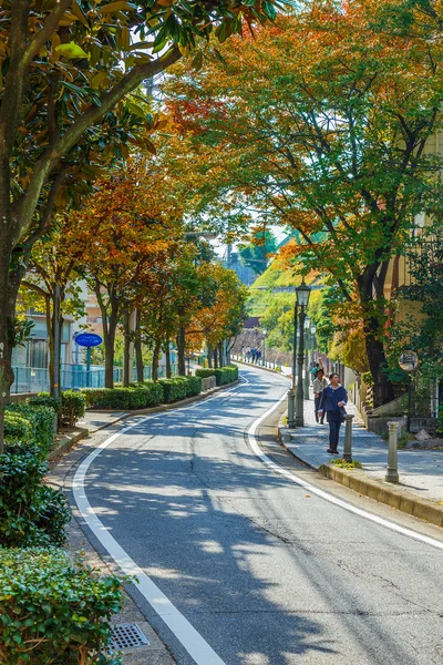 The road to Kitano District in Kobe, Japan
