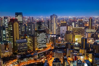 Osaka bölgesinde Umeda manzarası