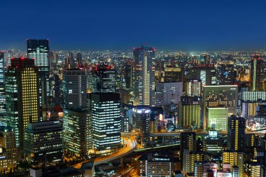 Osaka bölgesinde Umeda manzarası