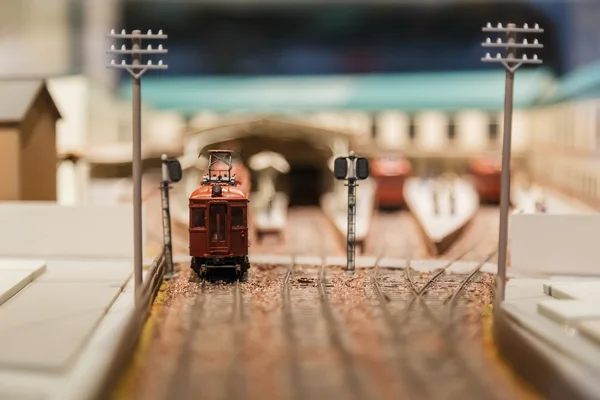 Miniatura de um trem no Museu de História de Osaka — Fotografia de Stock