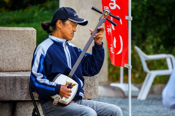 Ulica japoński muzyk — Zdjęcie stockowe