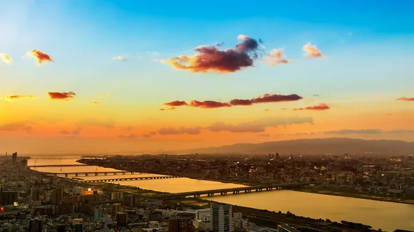 Osaka bölgesinde Umeda manzarası — Stok fotoğraf