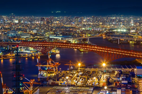 Minato Bridge in Osaka, Japan — Stok fotoğraf