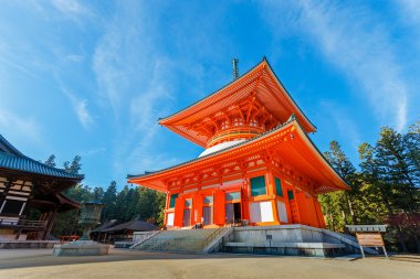 Konpon Daito Pagoda Danjo Garan tapınağında Koyasan alan: Wakayama, Japan