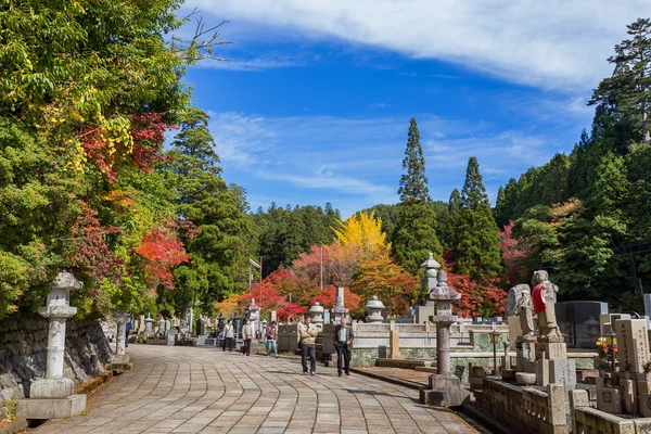 Okunoin 庙墓地面积在和歌山县高野山 (高野山) — 图库照片