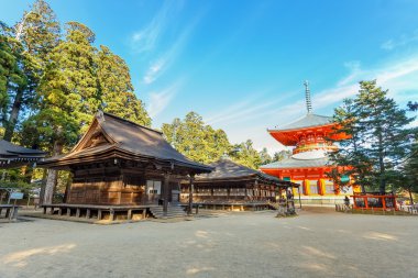 Konpon Daito Pagoda Danjo Garan tapınağında Koyasan alan: Wakayama, Japan