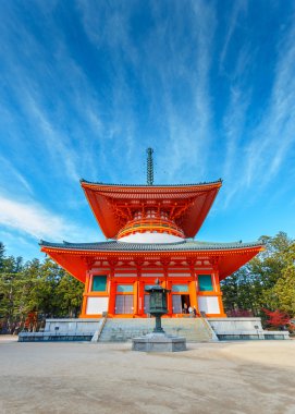 Konpon Daito Pagoda Danjo Garan tapınağında Koyasan alan: Wakayama, Japan