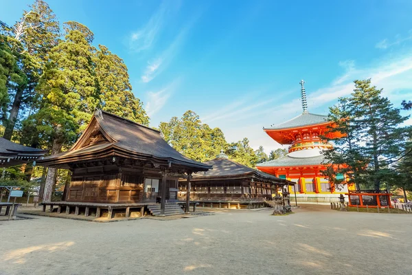 Konpon Daito Pagoda świątyni Garan Danjo w obszarze Koyasan w Wakayama, Japonia — Zdjęcie stockowe