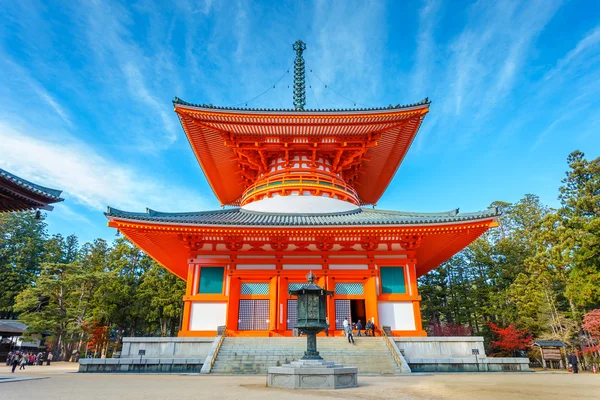 Konpon Daito Pagoda świątyni Garan Danjo w obszarze Koyasan w Wakayama, Japonia — Zdjęcie stockowe