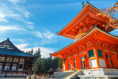 Konpon Daito Pagoda Danjo Garan tapınağında Koyasan alan: Wakayama, Japan