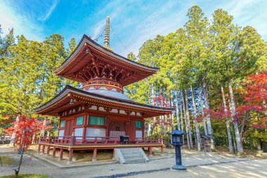 Pagoda Kongozanmaiin Danjo Garan tapınağında Koyasan alan: Wakayama, Japan
