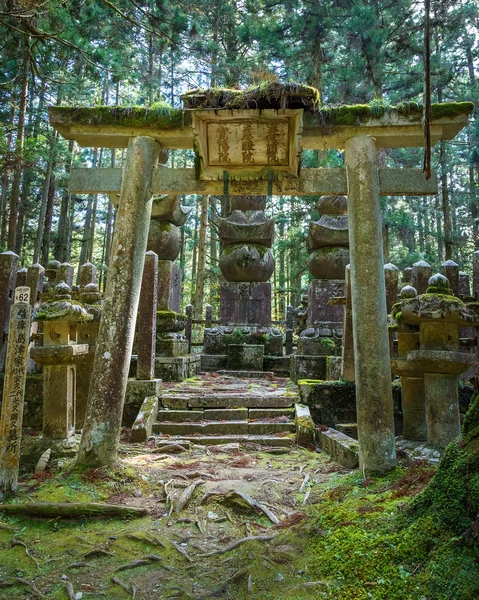 在高野山 (高野山) 在日本和歌山，墓地面积 Okunoin 寺 — 图库照片