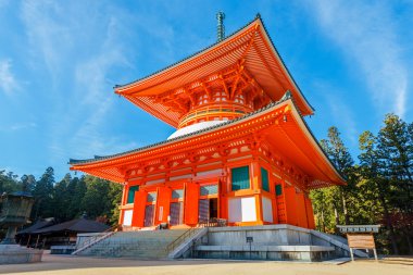 Konpon Daito Pagoda Danjo Garan tapınağında Koyasan alan: Wakayama, Japan