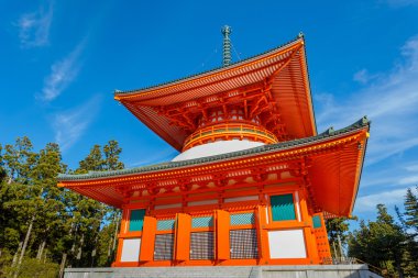 Konpon Daito Pagoda Danjo Garan tapınağında Koyasan alan: Wakayama, Japan