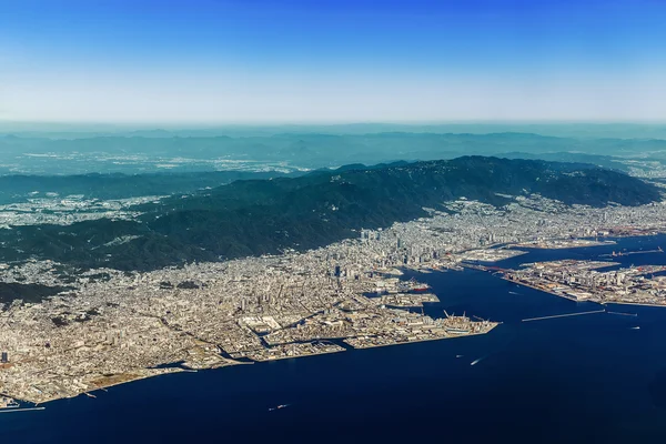 Flygfoto över Port Kobe i Japan — Stockfoto