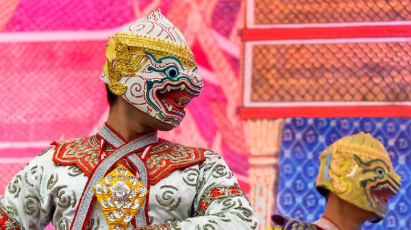 Khon - Thaise traditionele masker dans van ramayana epische saga — Stockfoto