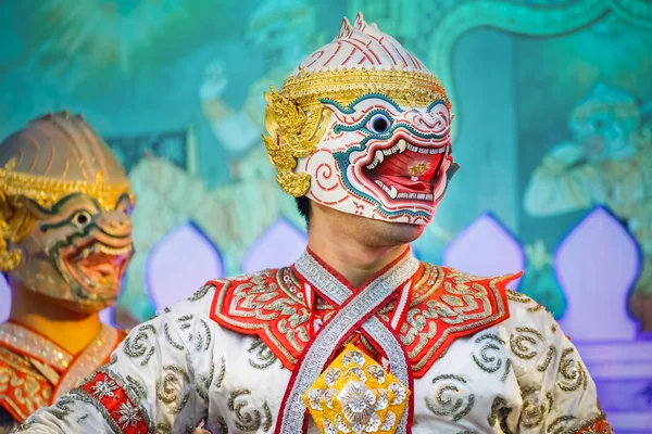 Khon - thailändska traditionella mask dans av ramayana episka Sagan — Stockfoto