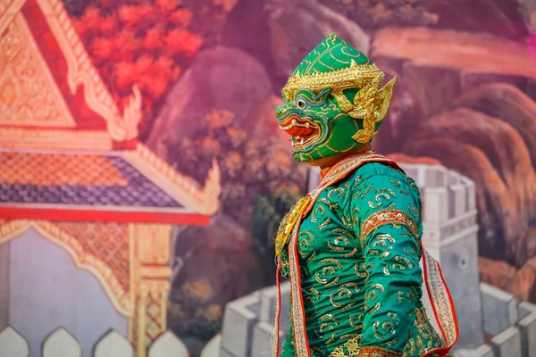 Khon - Máscara Tradicional Tailandesa Danza de Ramayana Saga épica — Foto de Stock