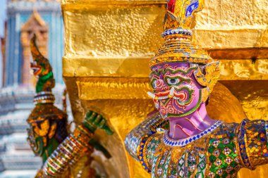 Demon Guardian at Wat Phra Kaew the Temple of Emerald Buddha in Bangkok Thailand