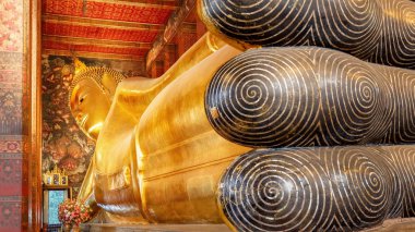 Wat Pho (Pho Tapınağı) Bangkok, Tayland, Buda uzanmış