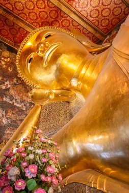 Wat Pho (Pho Tapınağı) Bangkok, Tayland, Buda uzanmış