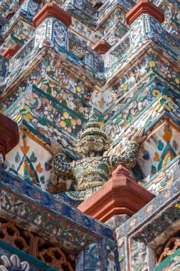 Pagoda Wat Arun - Temple of Dawn Bangkok, Tayland, detay