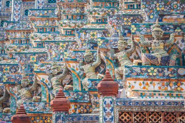 Pagoda Wat Arun - Temple of Dawn Bangkok, Tayland, detay