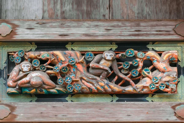 Famous Tosho-gu wood carvings at Nikko Toshogu Shrine in Nikko, Japan — Stock Photo, Image