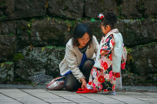 Shichi-go-San, festival japonského obřadu v pasáži v Nikko, Japonsko — Stock fotografie