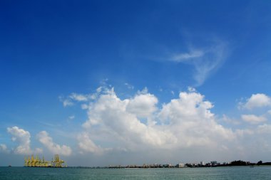 Feribot görünümünden Penang Port