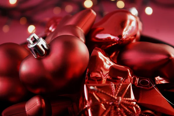 Boules de Noël rouges fermé- payé Photos De Stock Libres De Droits