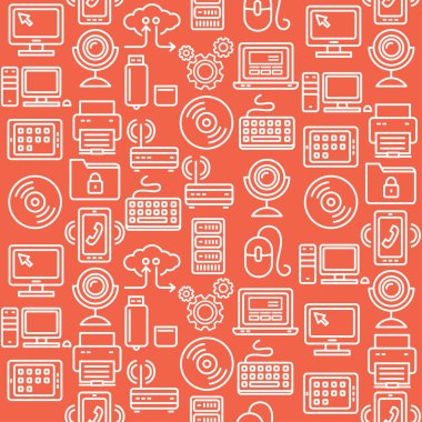 Bilgisayar teknolojisi Seamless modeli. Vektör